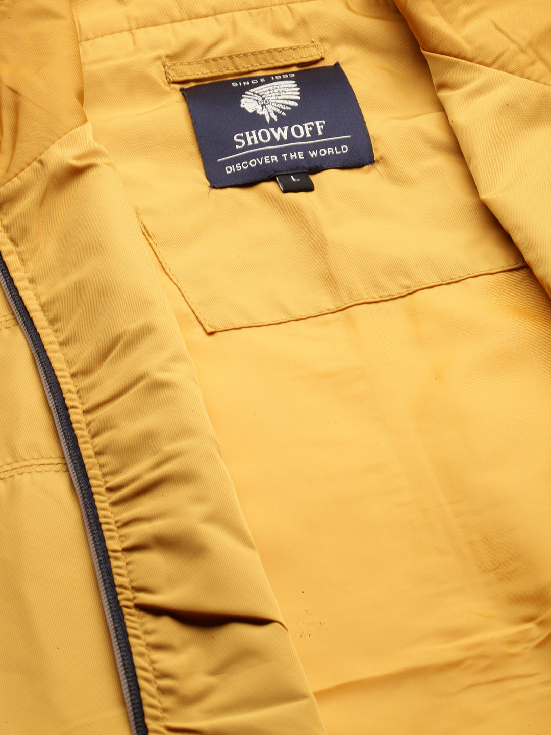 Men's Mustard Mock Collar Bomber Jacket