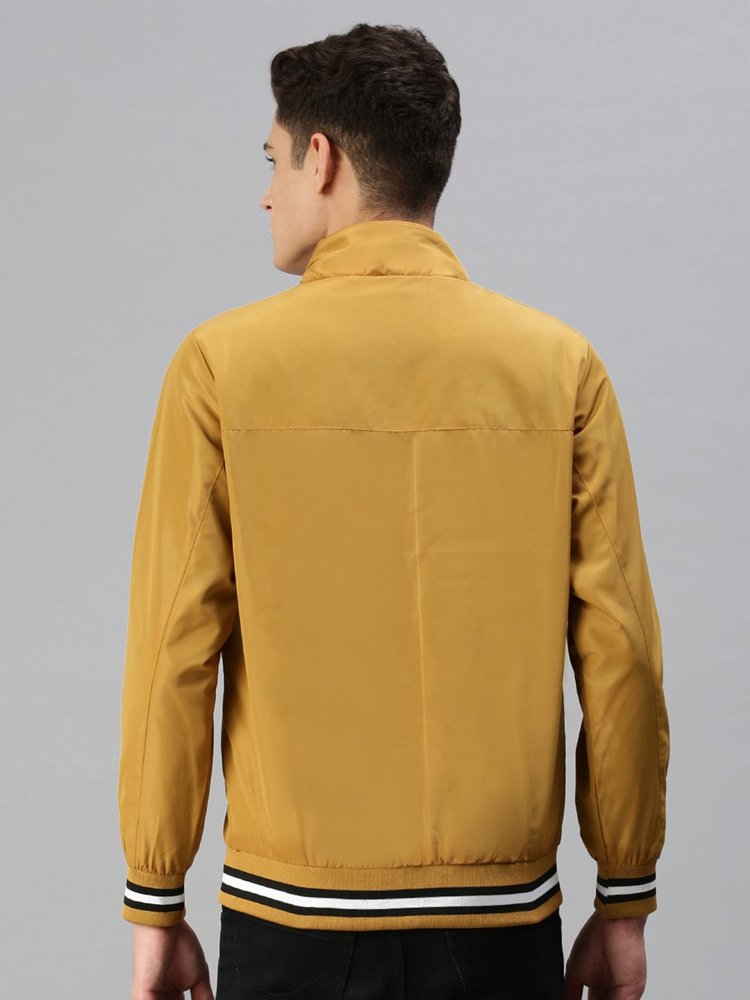 Men's Yellow Bomber with Embroidered Jacket