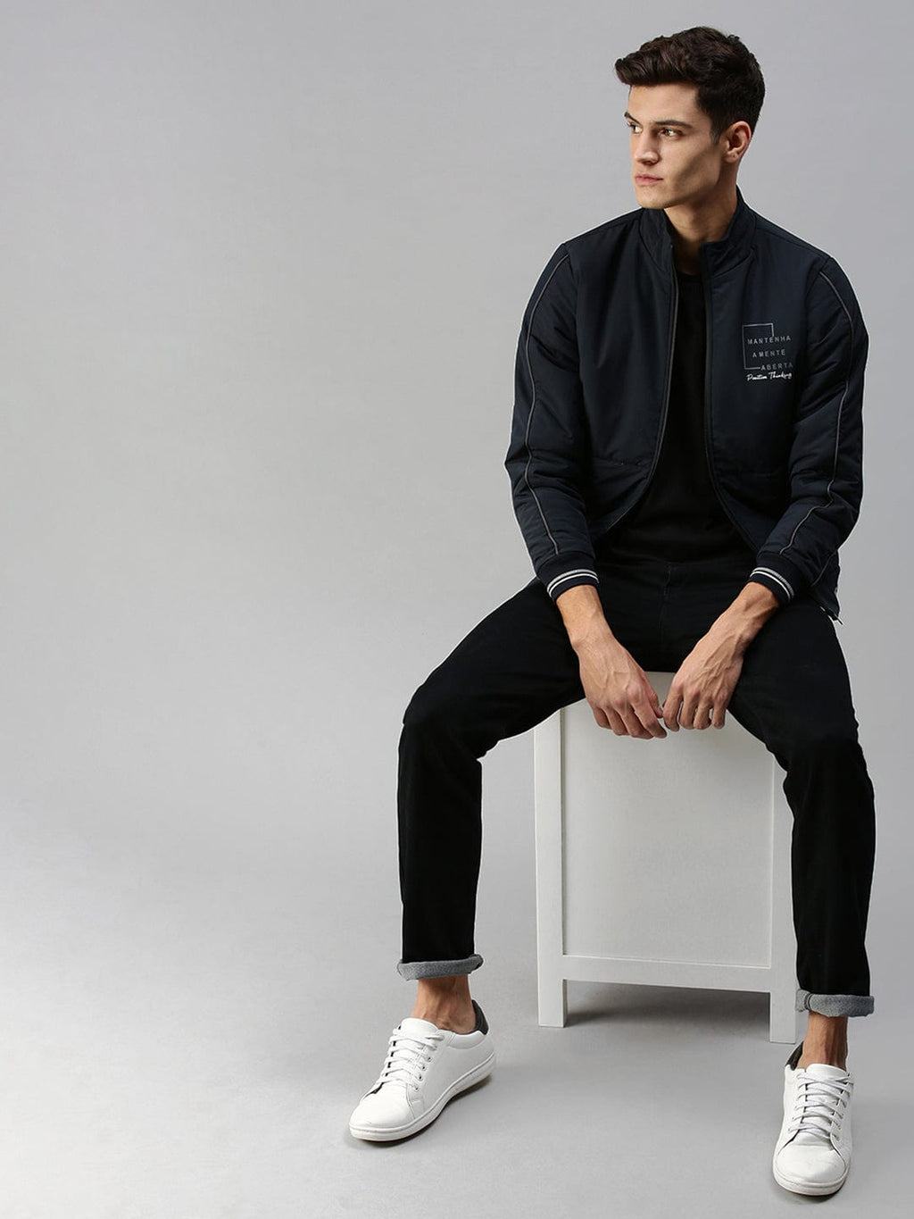 Men's Blue Bomber Jacket