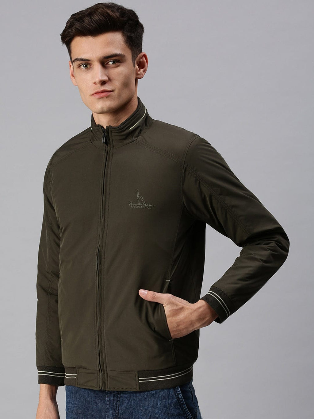 Men's Green Padded Sporty Jacket