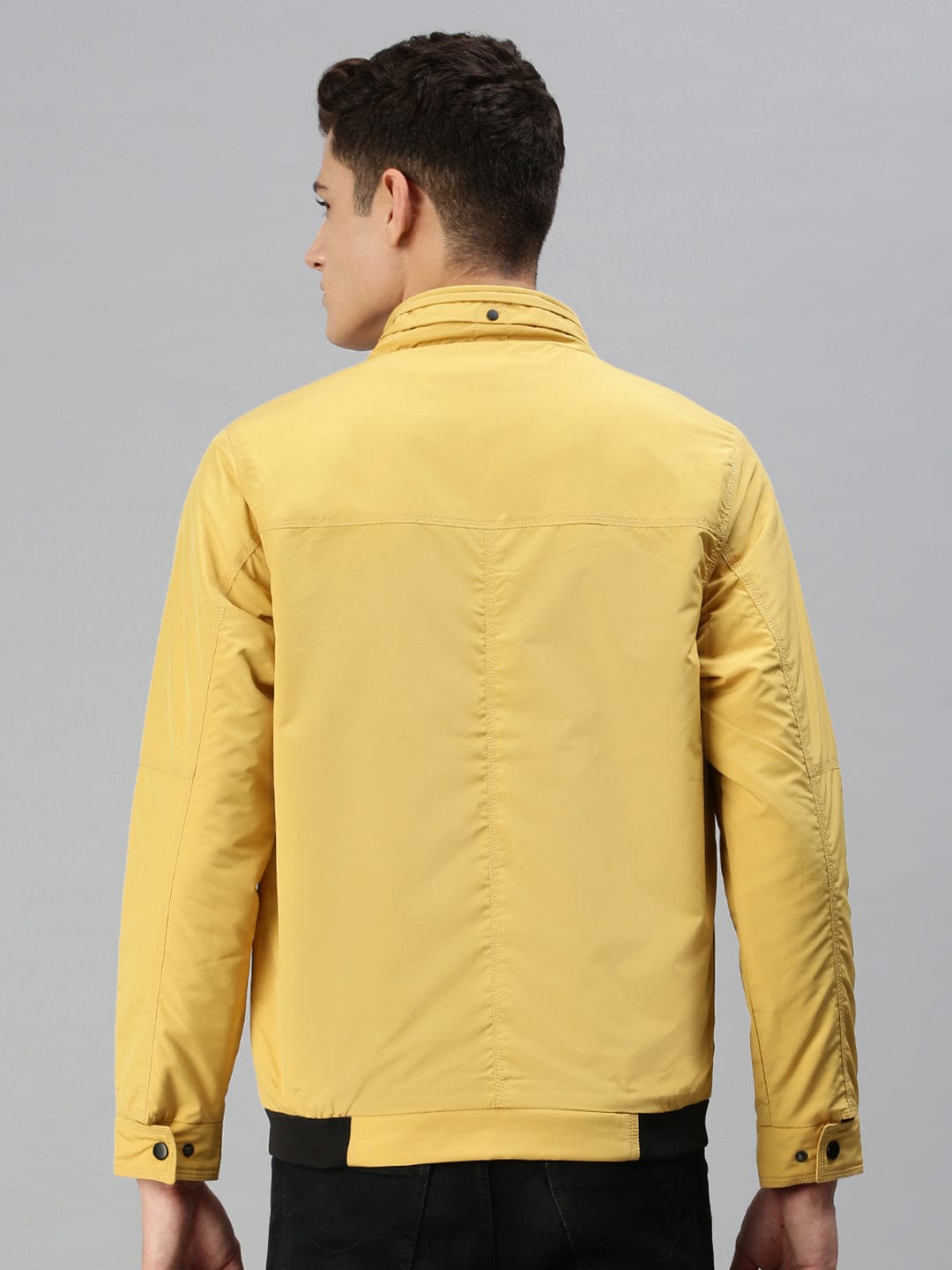 Men's Printed Yellow Sporty Jacket