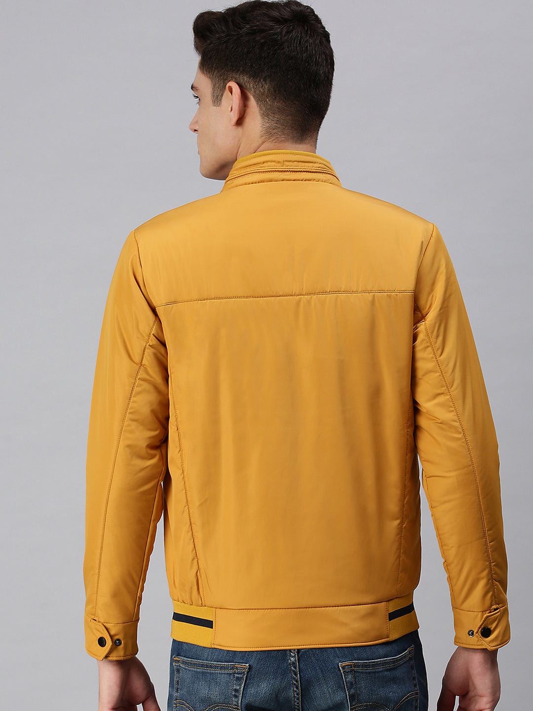 Men's Yellow Bomber with Embroidered Jacket