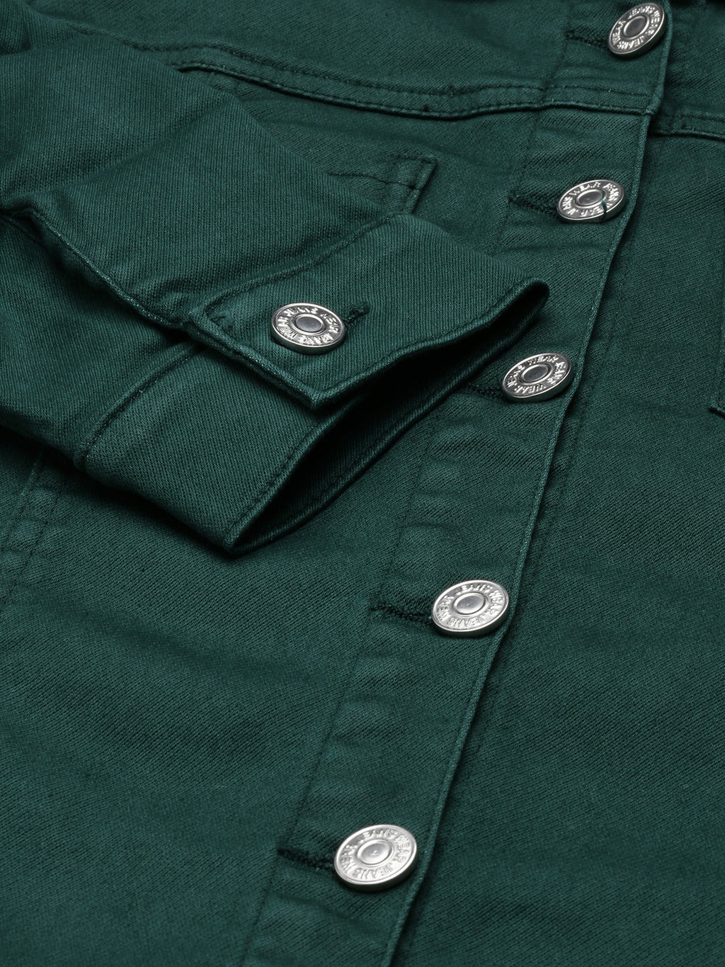 Women's Green Roll Up Sleeves Cotton Shirt Dress