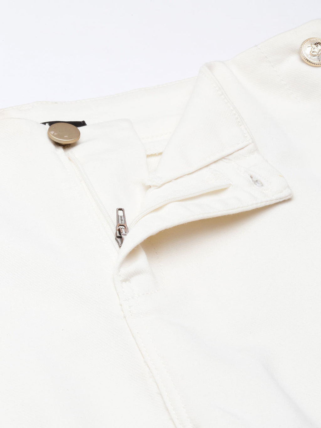 Women's Off White Slim Fit Stretchable Denim Jeans