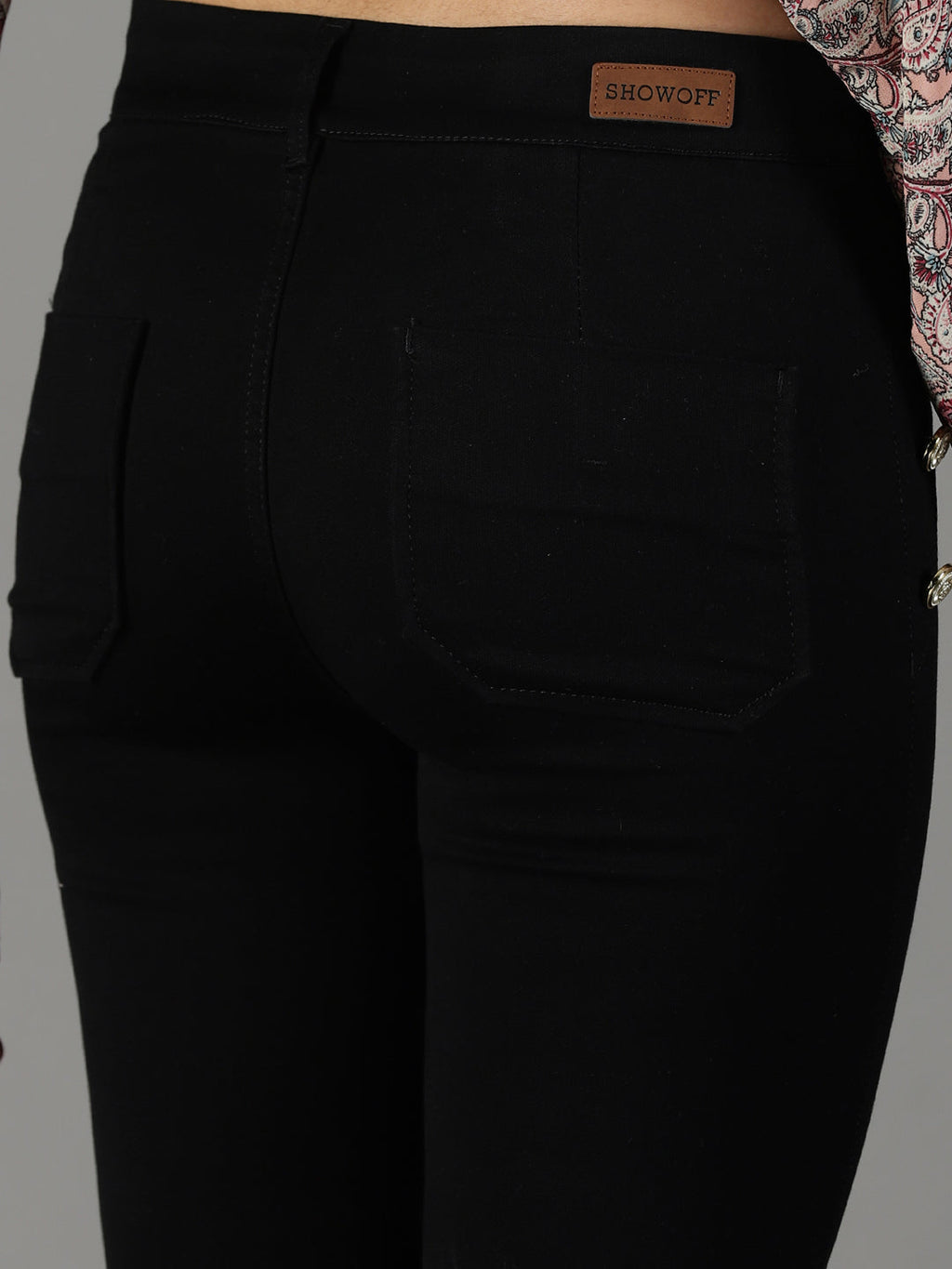 Women's Black Slim Fit High-Rise Slash Knee Acid Wash Stretchable Cotton Jeans