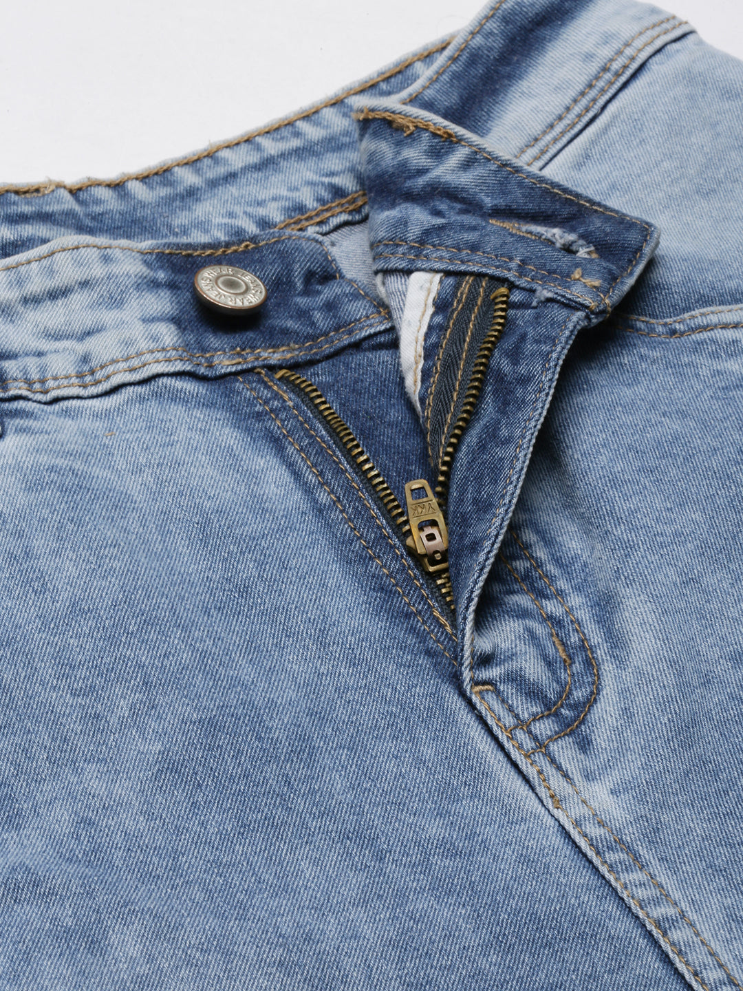 Women's Blue Jean Straight Fit Mid-Rise Heavy Fade Stretchable Jeans