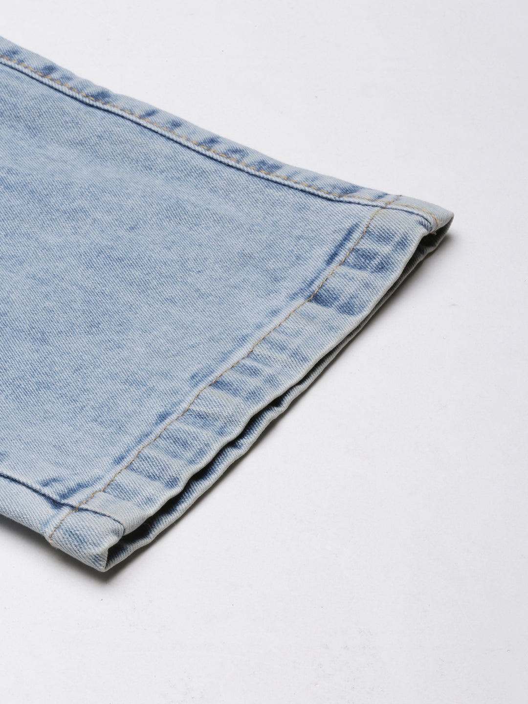 Women's Blue Jean Straight Fit Mid-Rise Heavy Fade Stretchable Jeans