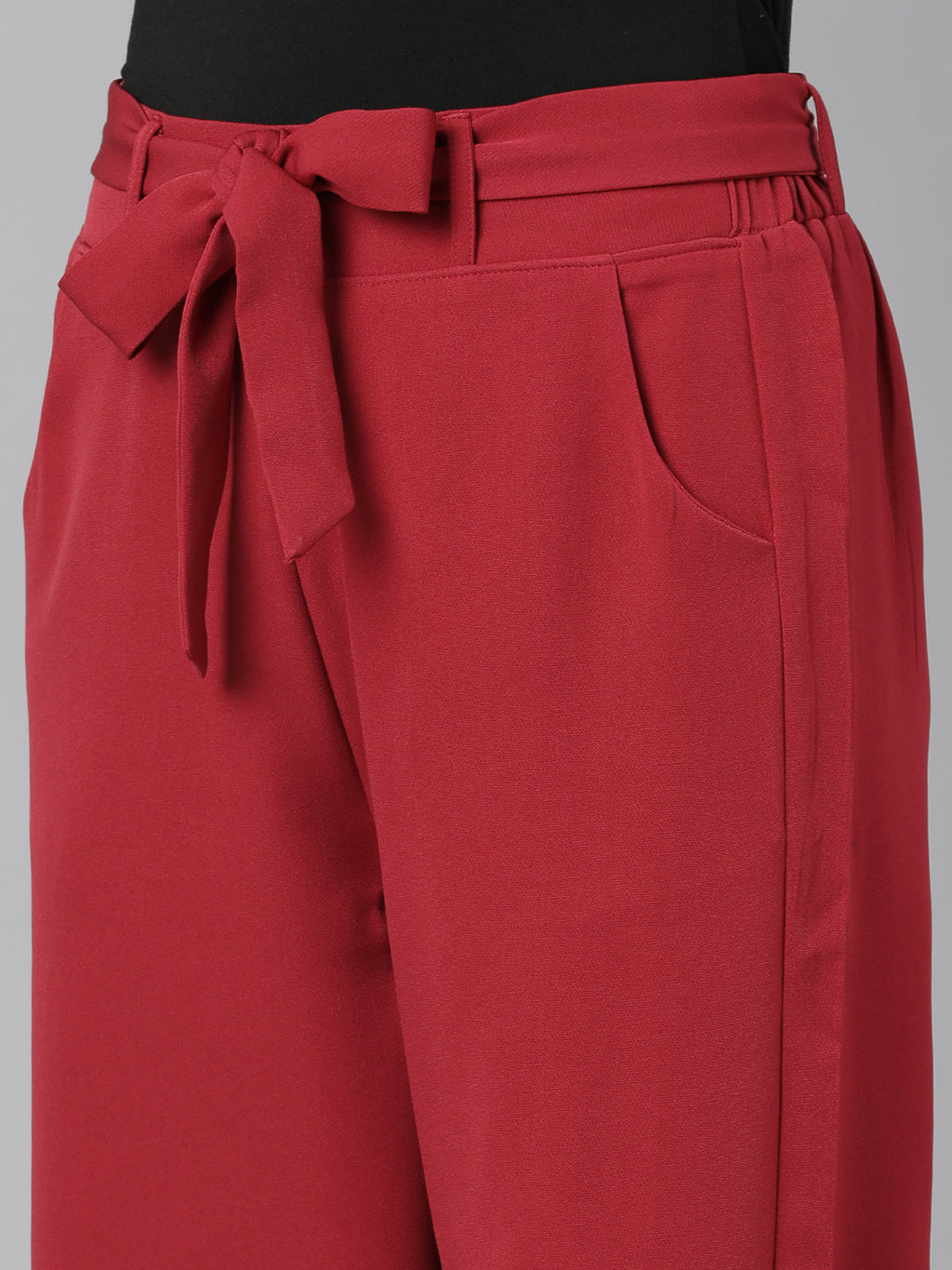 Women's Fuchsia Relaxed Straight Fit Cotton Parallel Trousers