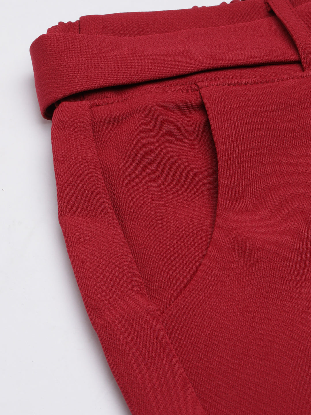 Women's Fuchsia Relaxed Straight Fit Cotton Parallel Trousers