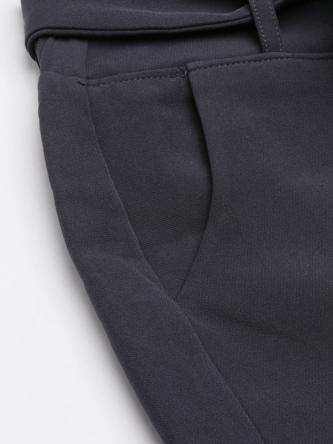 Women's Grey Relaxed Straight Fit Cotton Parallel Trousers