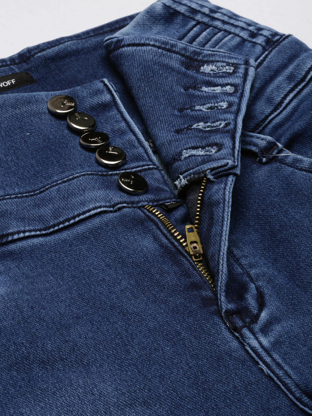 Women's Blue Jean Straight Fit Mid-Rise Acid Wash Stretchable Jeans