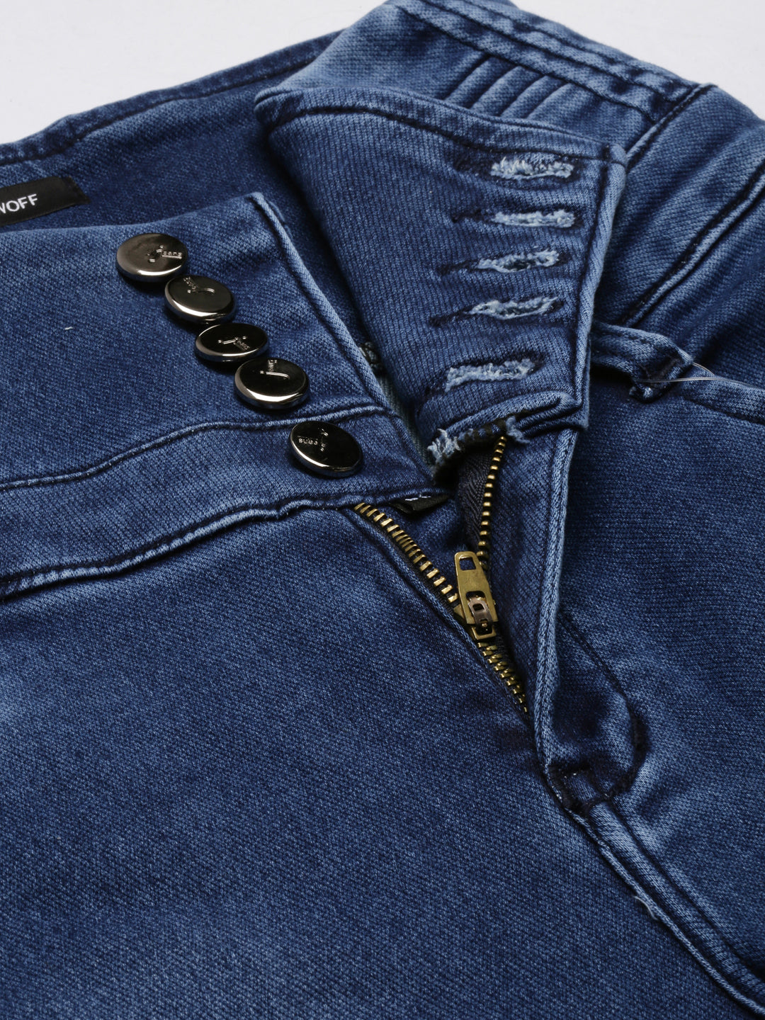 Women's Blue Jean Straight Fit Mid-Rise Acid Wash Stretchable Jeans