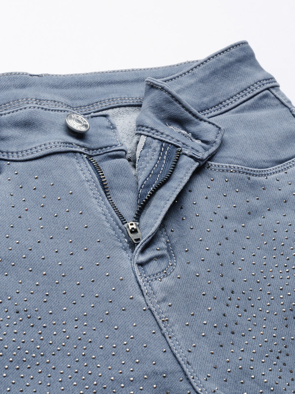 Women's Grey Skinny Fit Embellished Denim Jeans