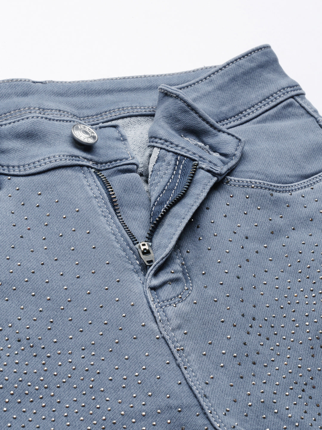 Women's Grey Skinny Fit Embellished Denim Jeans