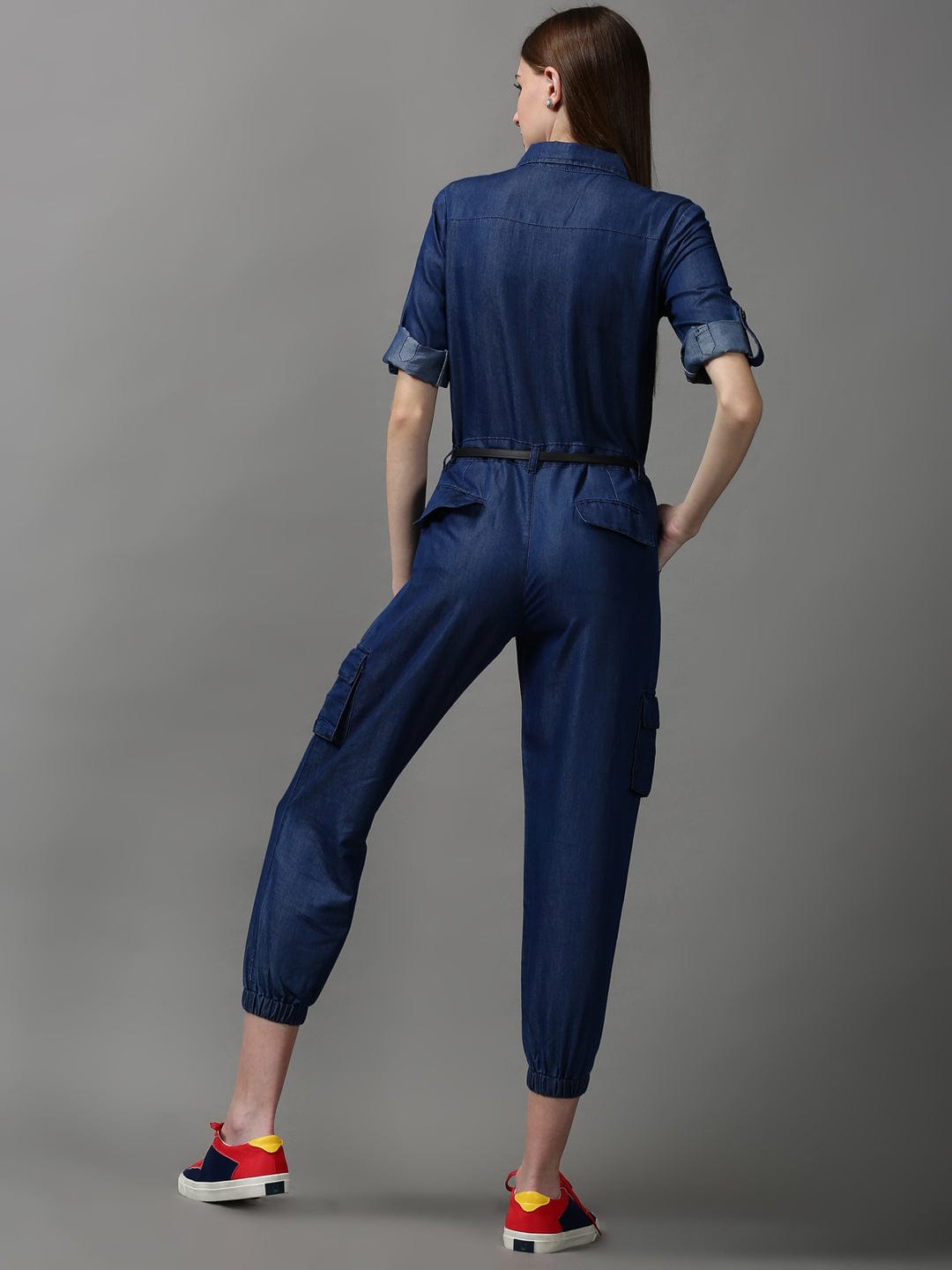 Women's Navy Blue Basic Jumpsuit