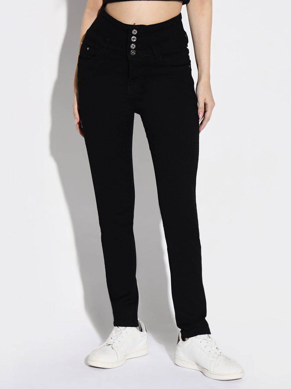 Women's Black High-Rise Comfort Slim Fit Stretchable Jeans