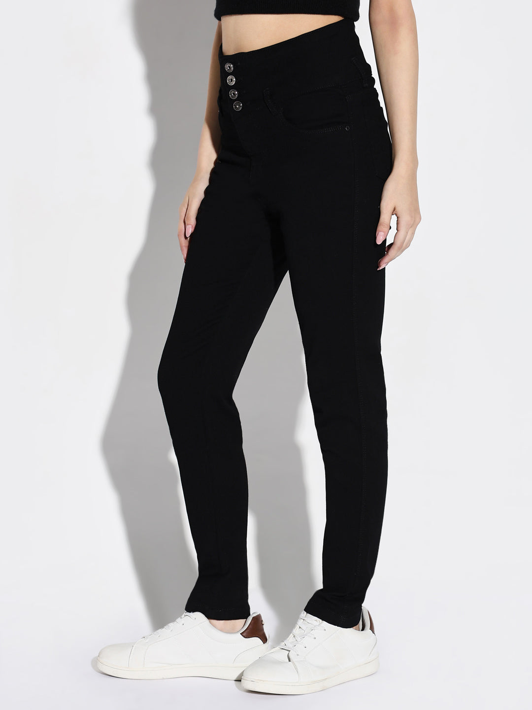 Women's Black High-Rise Comfort Slim Fit Stretchable Jeans