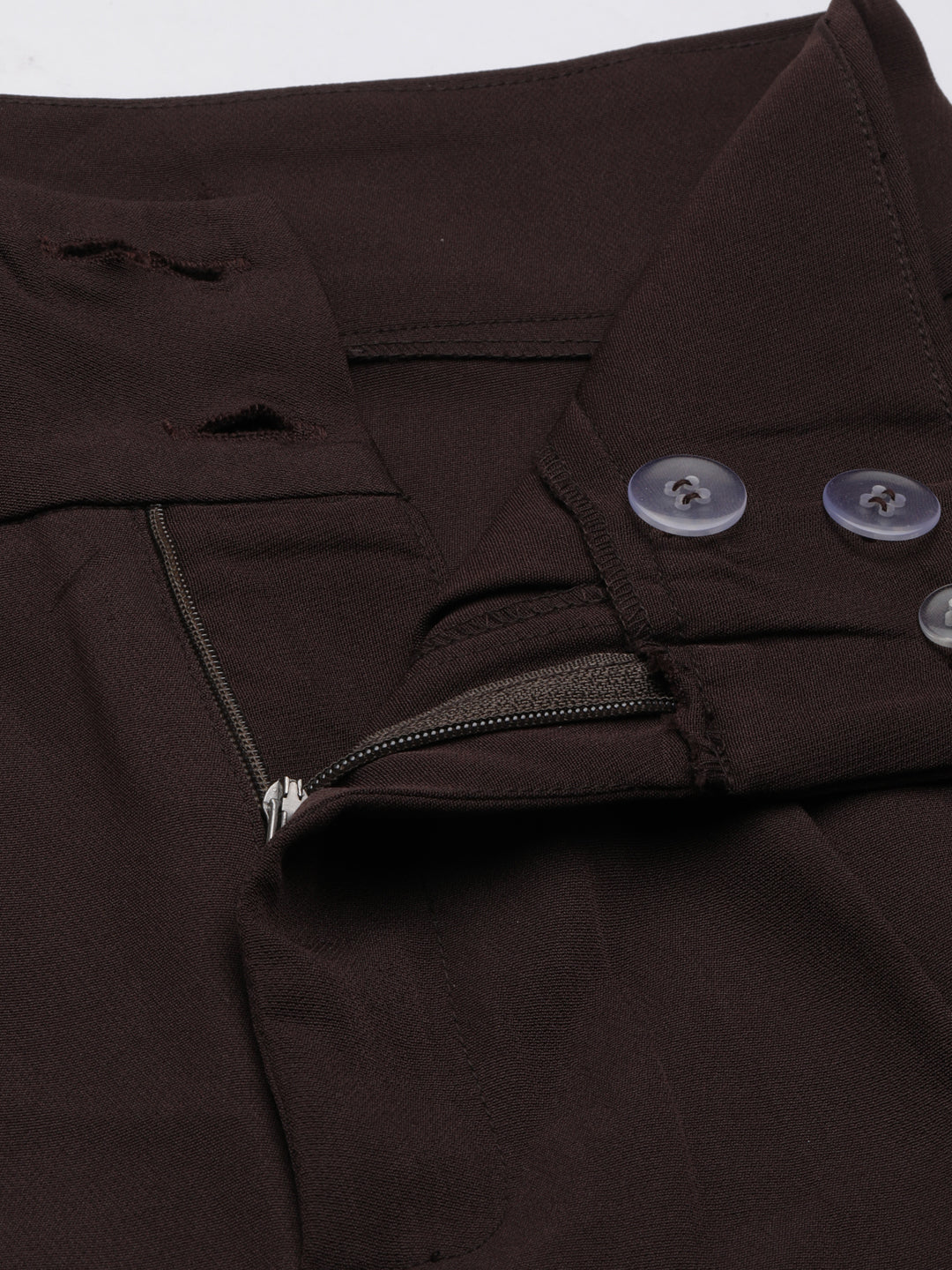 Women's Brown Relaxed Straight Fit Cotton Parallel Trousers