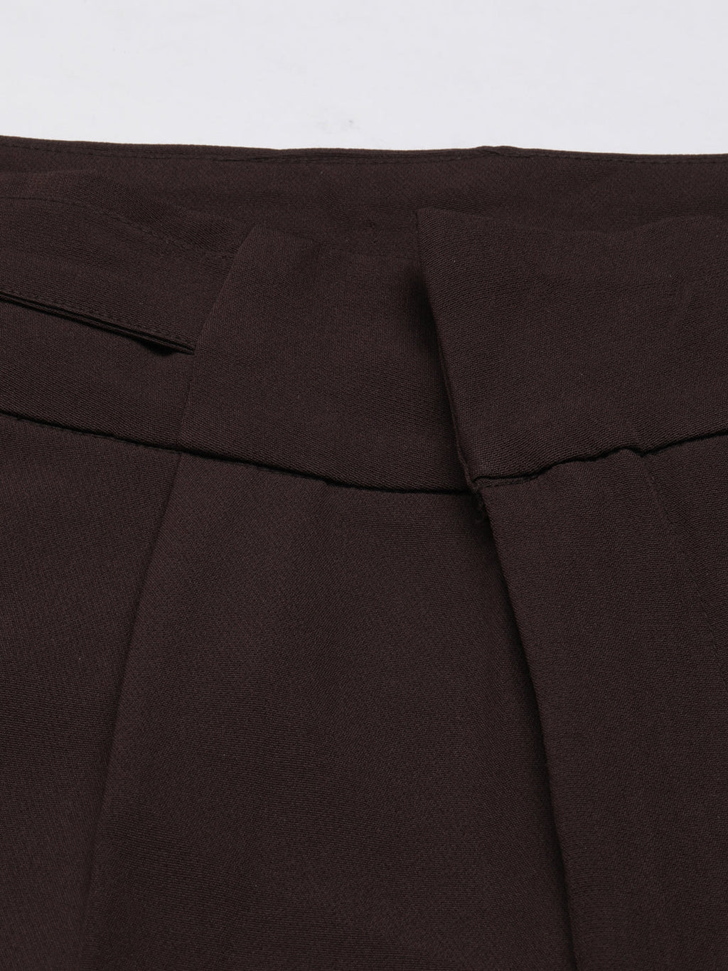 Women's Brown Relaxed Straight Fit Cotton Parallel Trousers