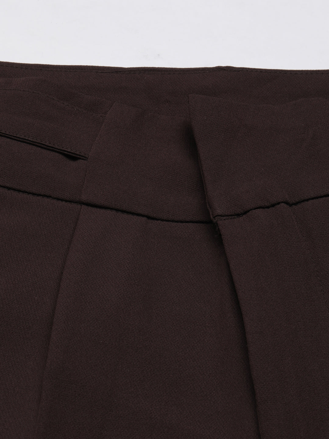 Women's Brown Relaxed Straight Fit Cotton Parallel Trousers