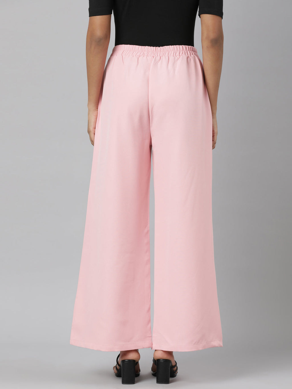 Women's Pink Relaxed Straight Leg Cotton Parallel Trouser