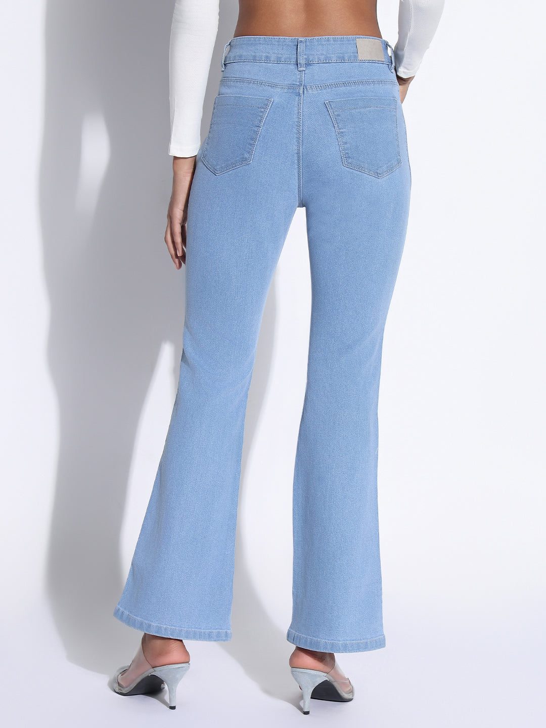 Women's Solid Blue Bootcut Jeans