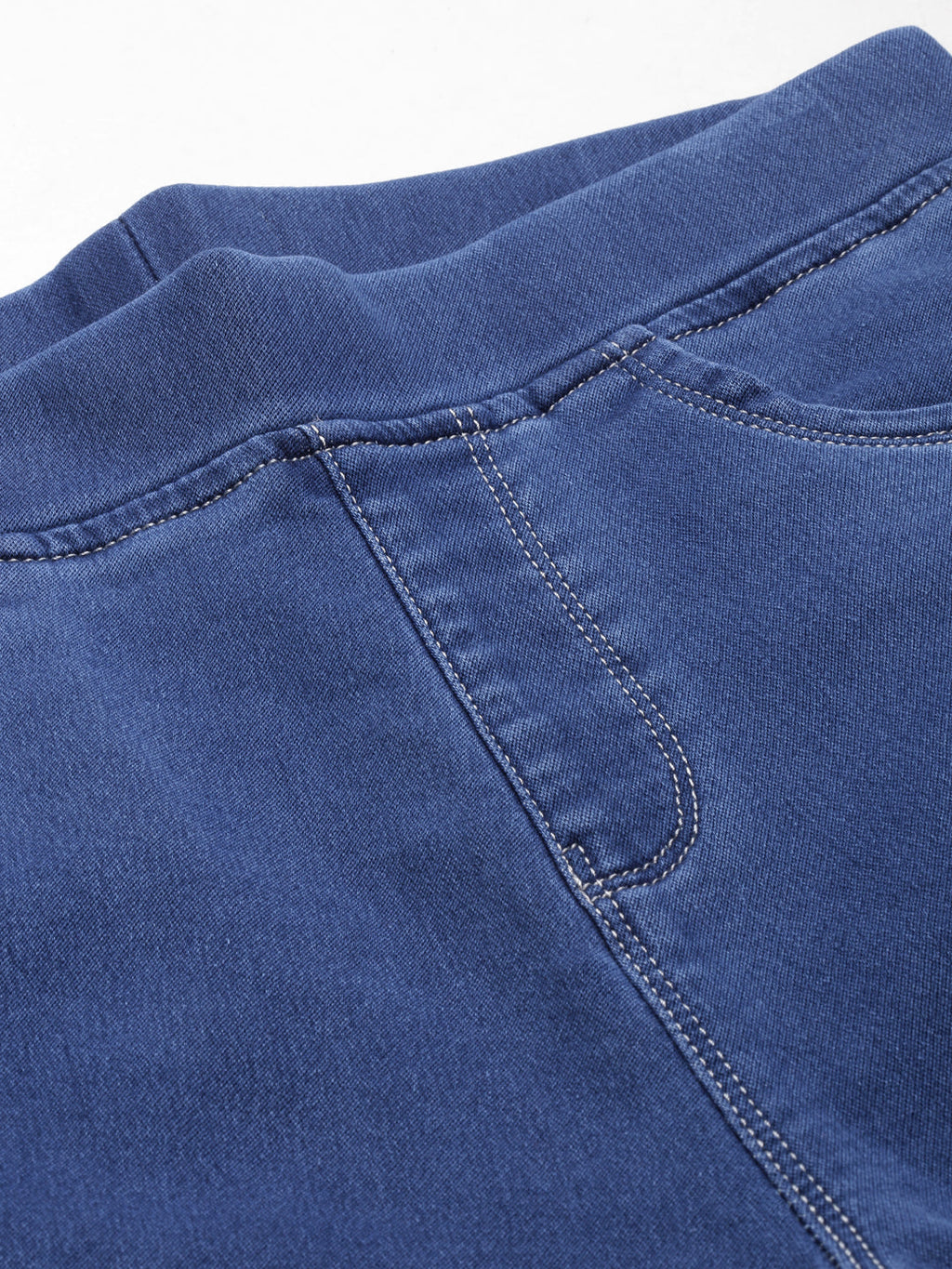 Women's Blue Jean Skinny Fit Cuffed Hem High-Rise Denim Jeans