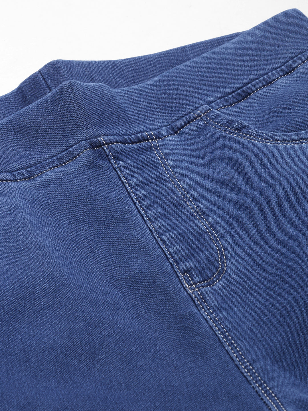 Women's Blue Jean Skinny Fit Cuffed Hem High-Rise Denim Jeans