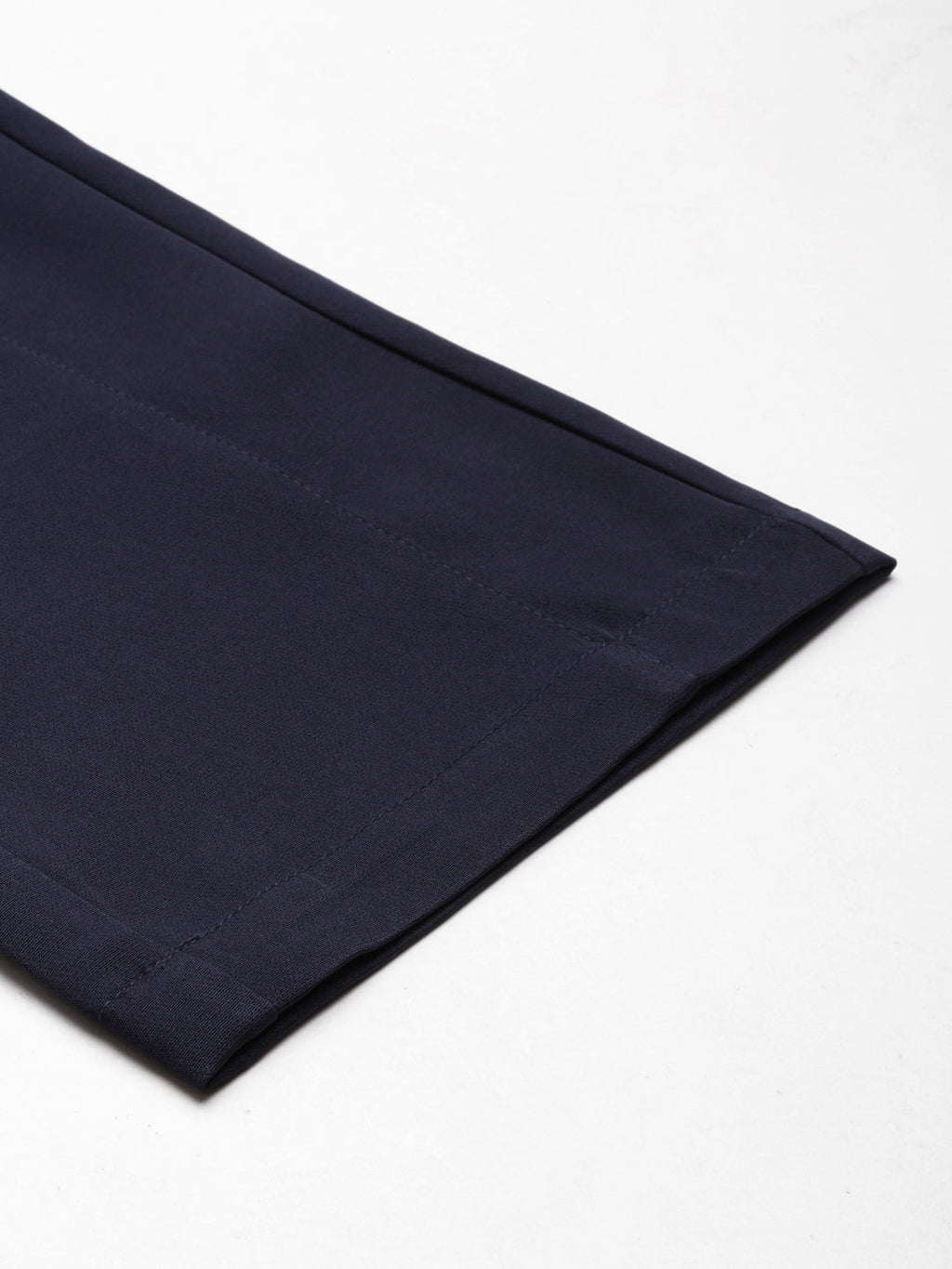 Women's Navy Blue Straight Fit High-Rise Fromal Trousers