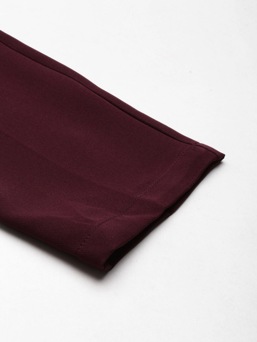 Women's Burgandy High-Rise Pleated Peg Trousers