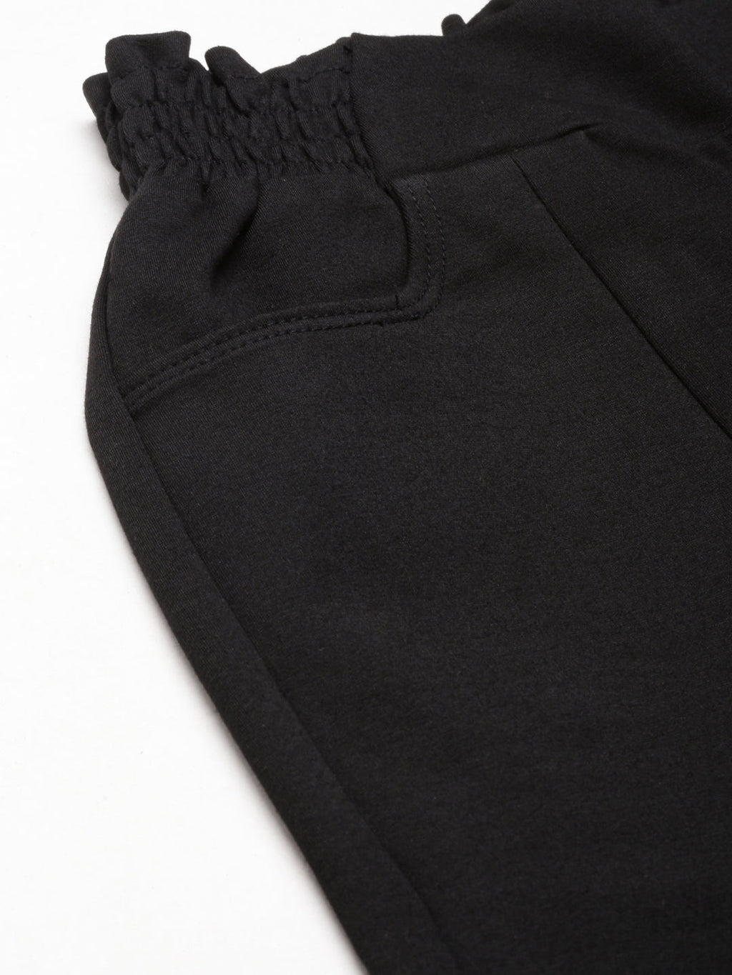 Women's Black Straight Fit High-Rise Lycra Parallel Trousers