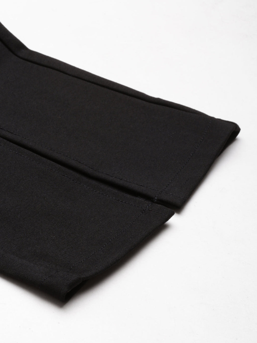 Women's Black Straight Fit High-Rise Lycra Parallel Trousers