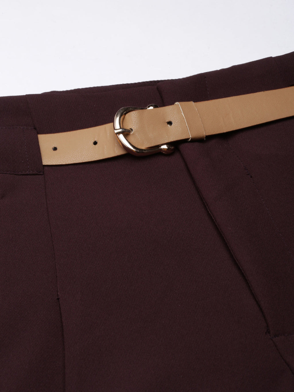 Women's Burgundy Comfort Cotton Parallel Trouser