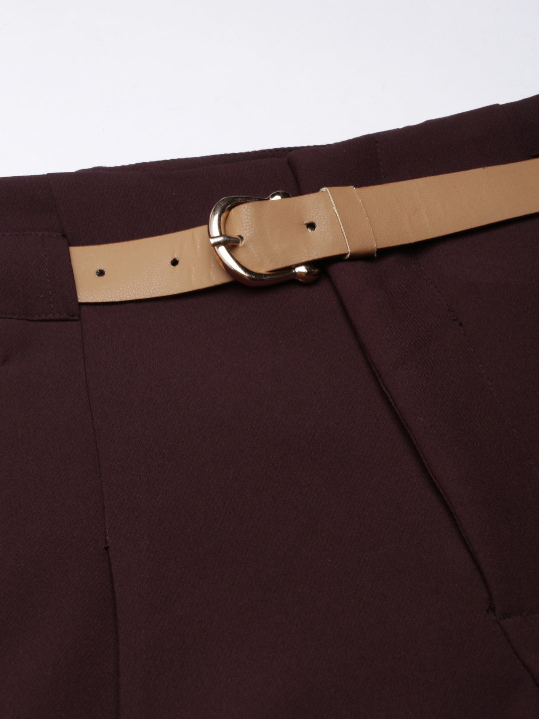 Women's Burgundy Comfort Cotton Parallel Trouser