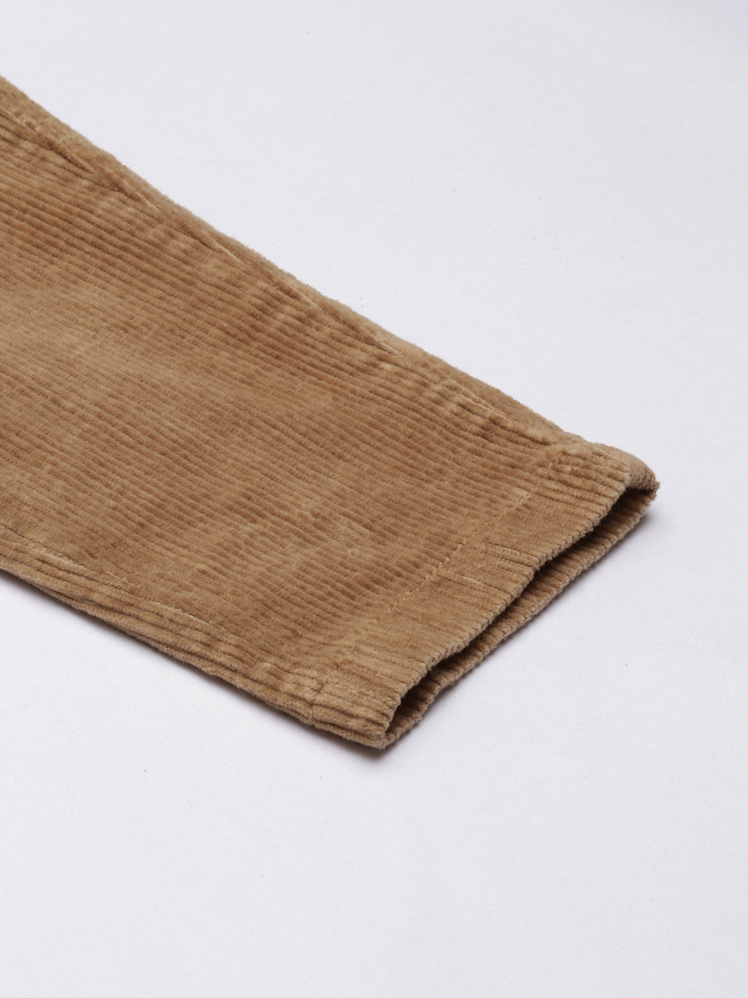 Women's Khaki Slim Fit High-Rise Pleated Peg Trousers