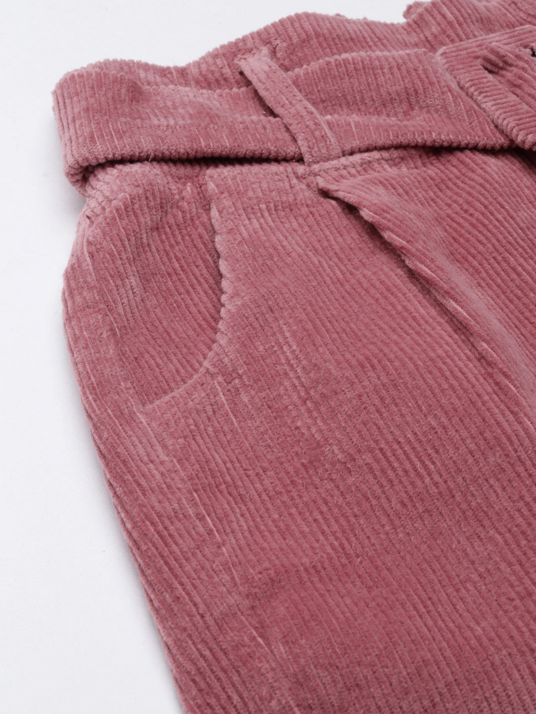 Women's Mauve Slim Fit High-Rise Pleated Peg Trousers