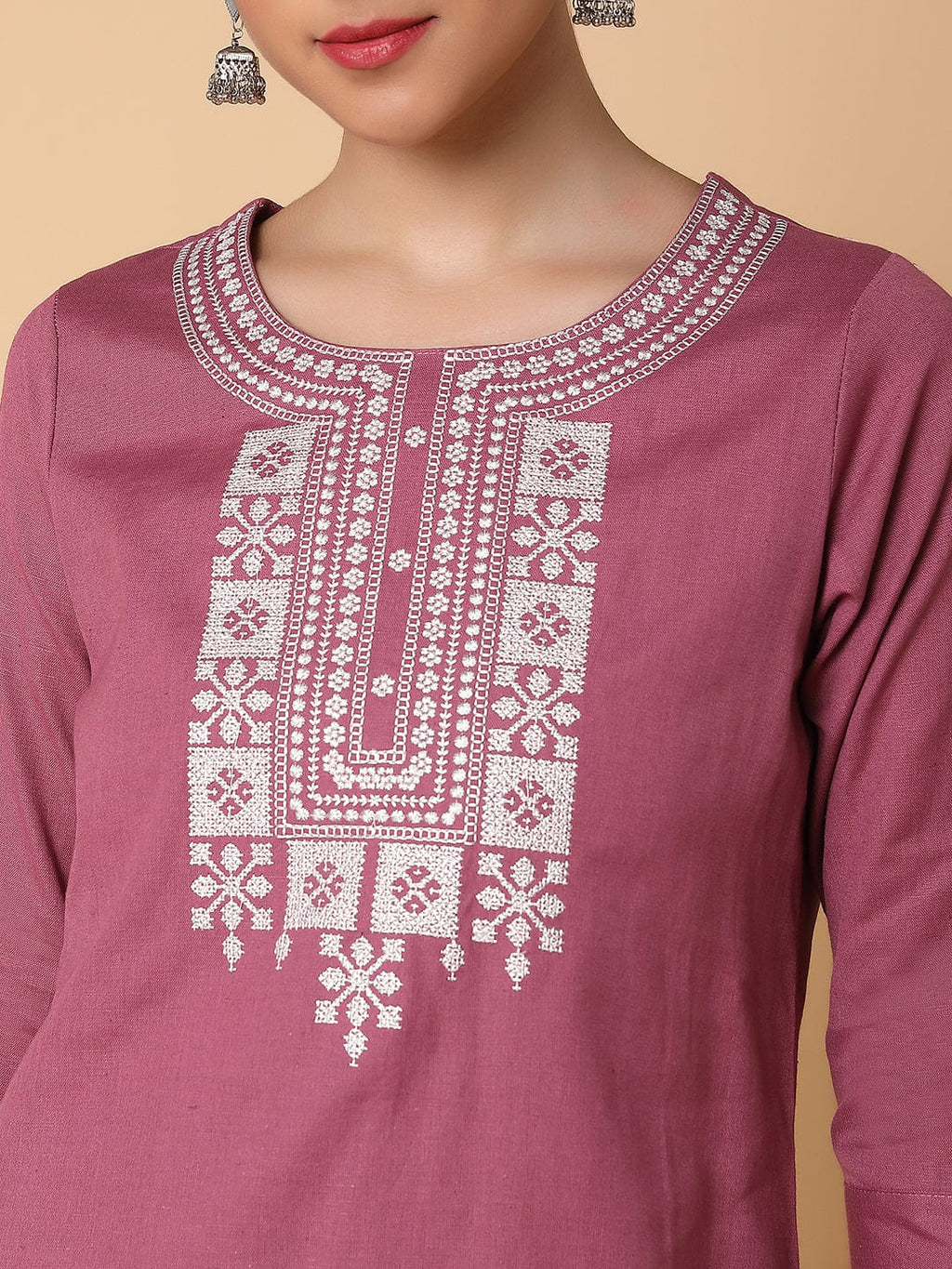 Women's Solid Lavender Straight Kurta