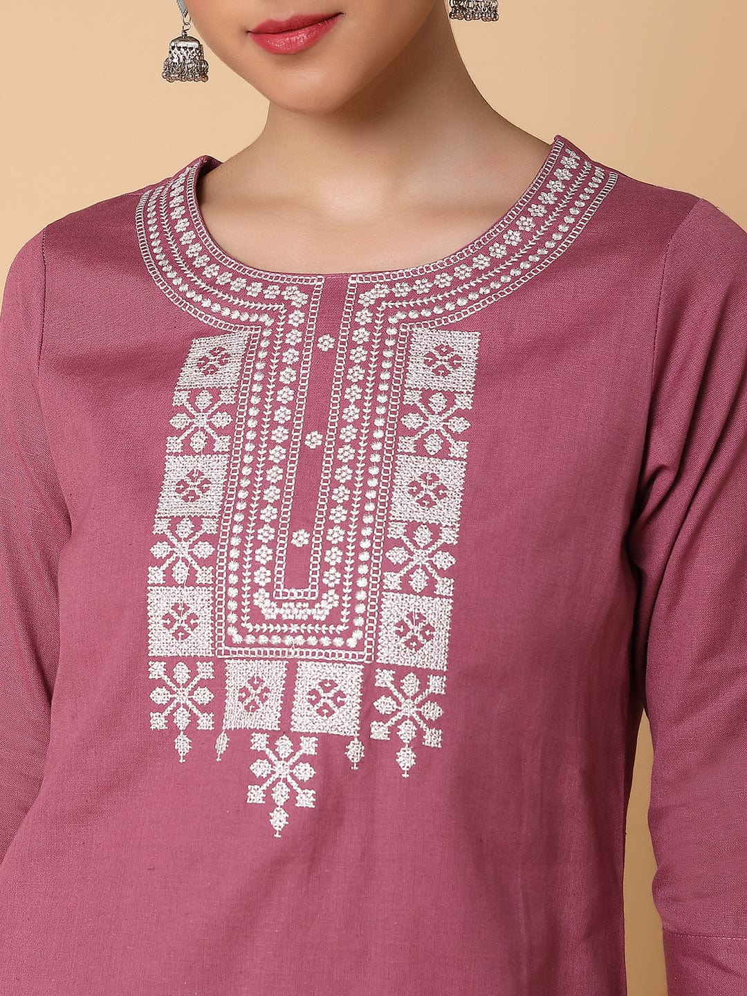 Women's Solid Lavender Straight Kurta