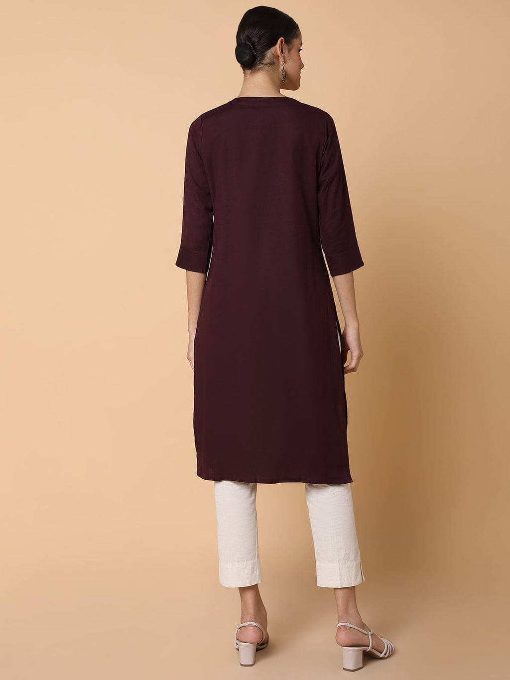 Women's Solid Purple Straight Kurta