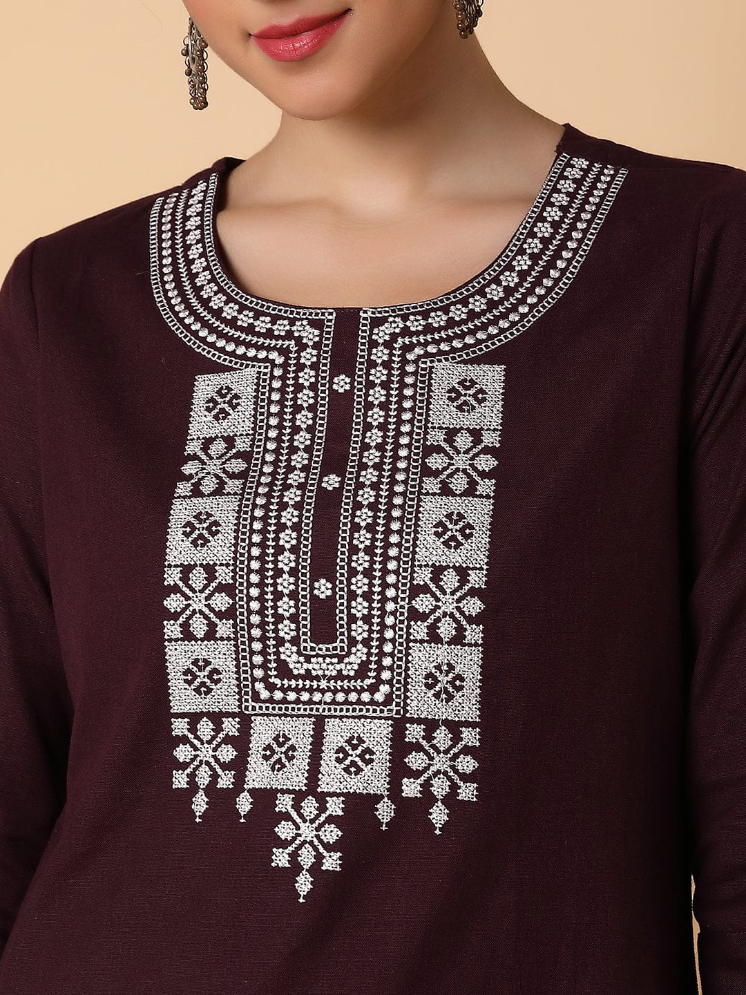 Women's Solid Purple Straight Kurta