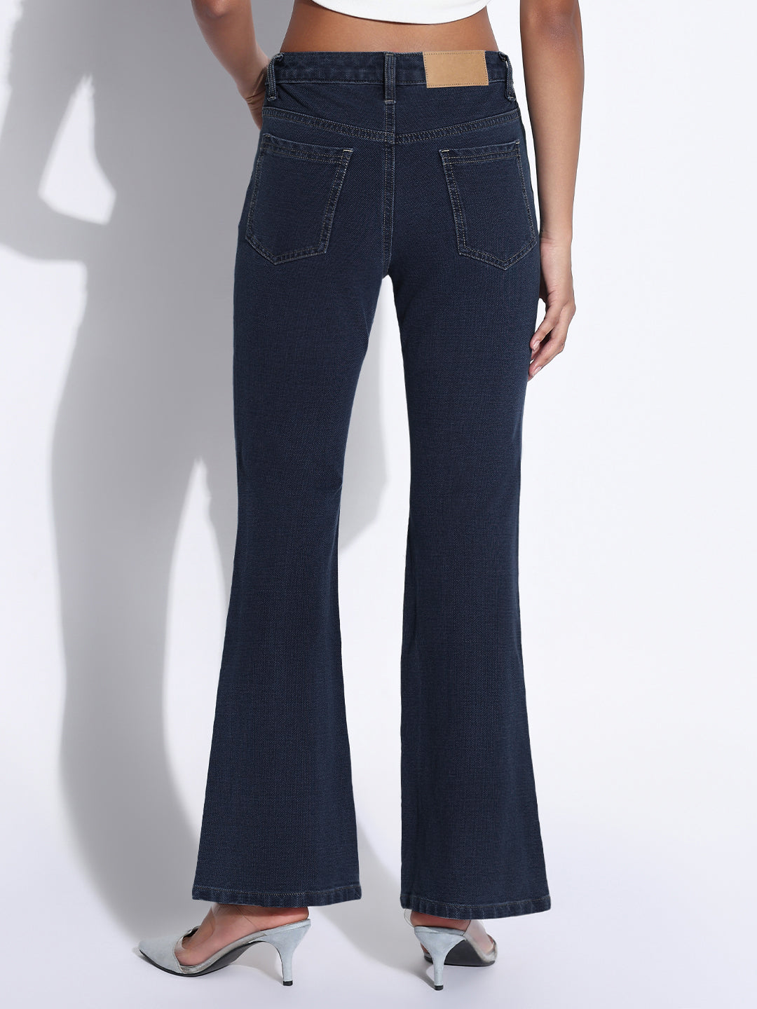 Women's Navy Blue Flared Jeans