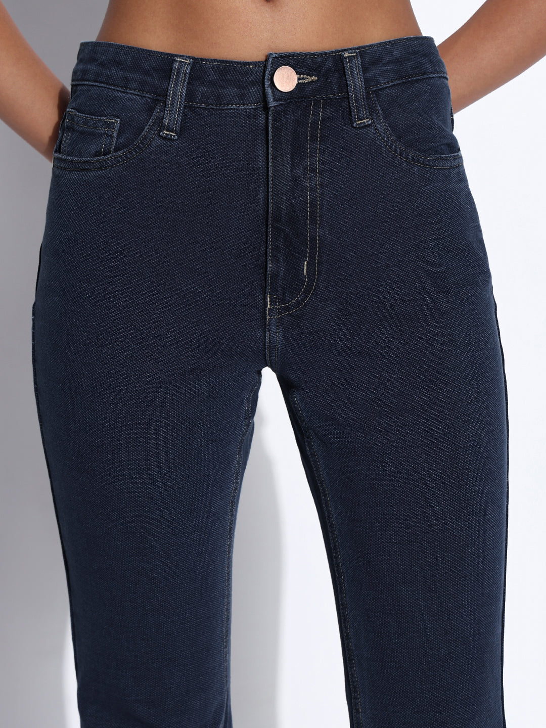 Women's Navy Blue Flared Jeans
