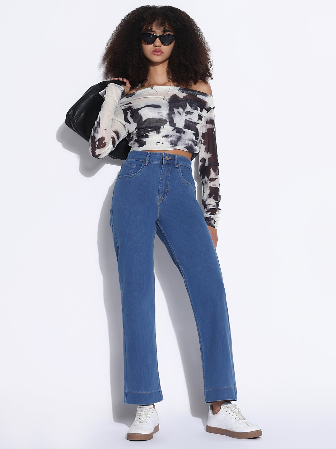 Women's Solid Blue Slim Fit Jeans