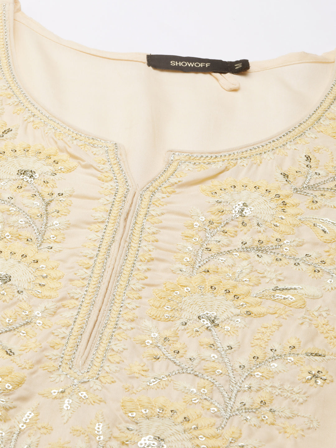 Women's Peach Solid Straight Kurta