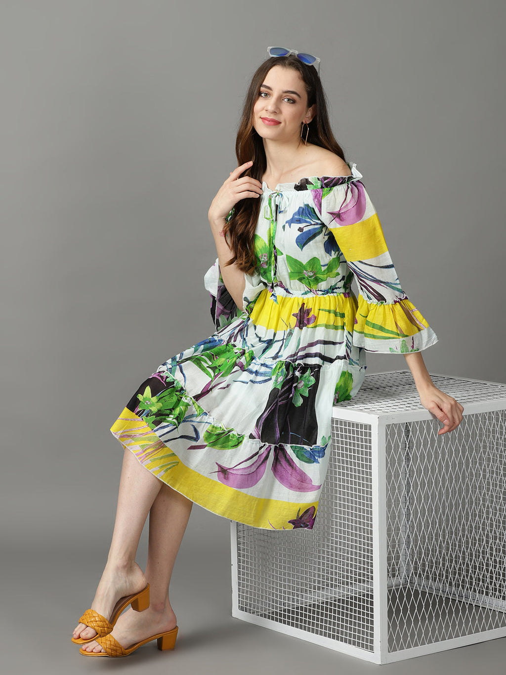 Women's Multi Cotton Floral Dress