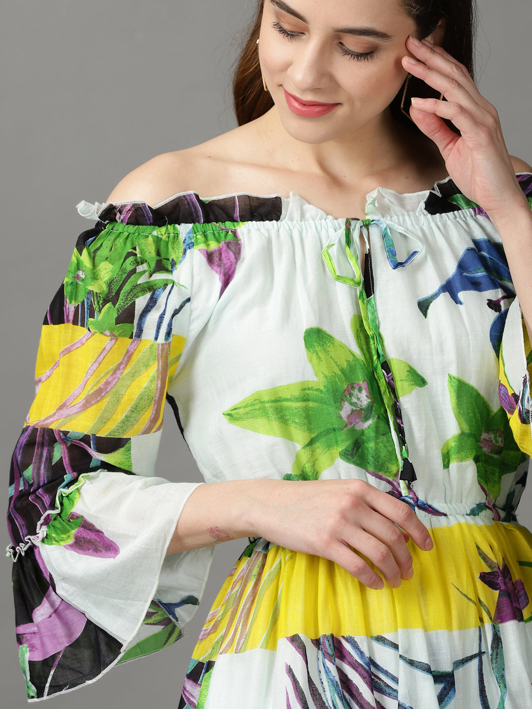 Women's Multi Cotton Floral Dress