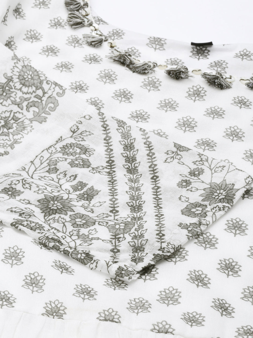 Women's Black Printed A-Line Kurta