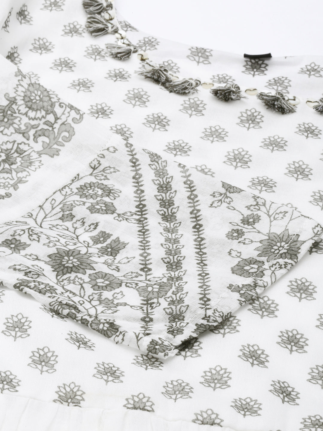 Women's Black Printed A-Line Kurta