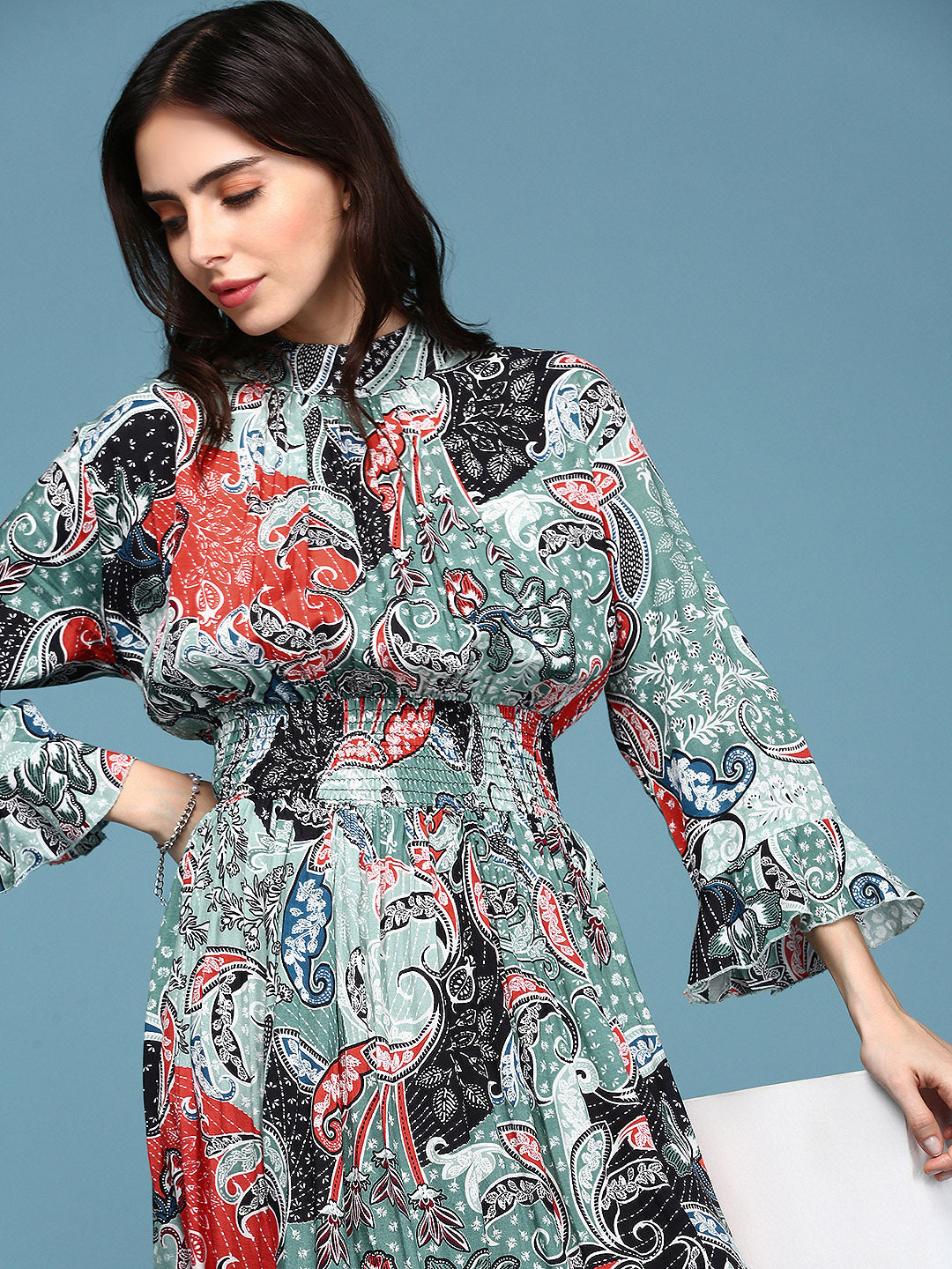 Women's Casual Printed Empire Multi Dress