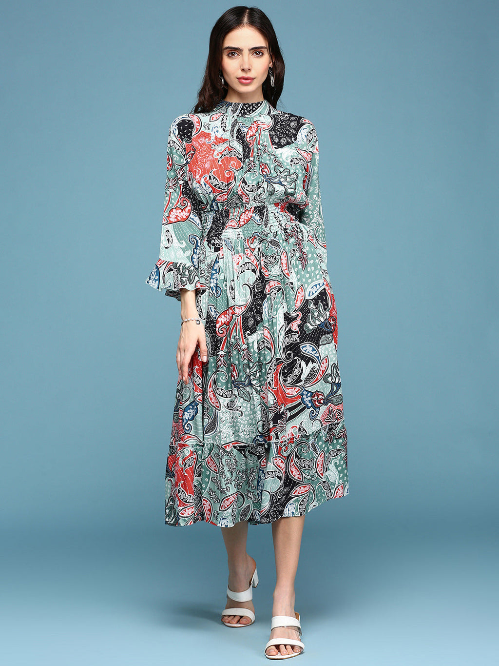 Women's Casual Printed Empire Multi Dress